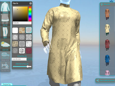 Tham gia tự thiết kế áo dài nam truyền thống bằng 3D ngay trên web